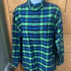 Vermont Flannel Co. Plaid Shirt in Blue and Green NWOT